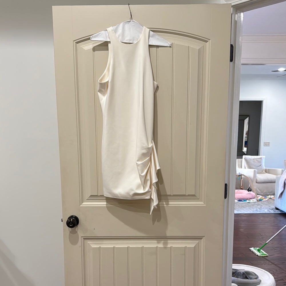 Elegant Cream Sleeveless Dress